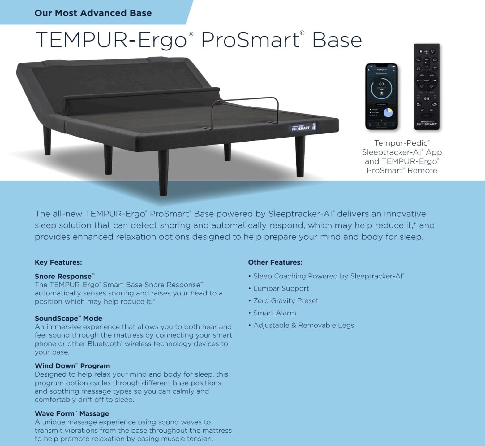 Tempur-Pedic TEMPUR-Ergo Pro Smart Base - King | The Mattress Superstore