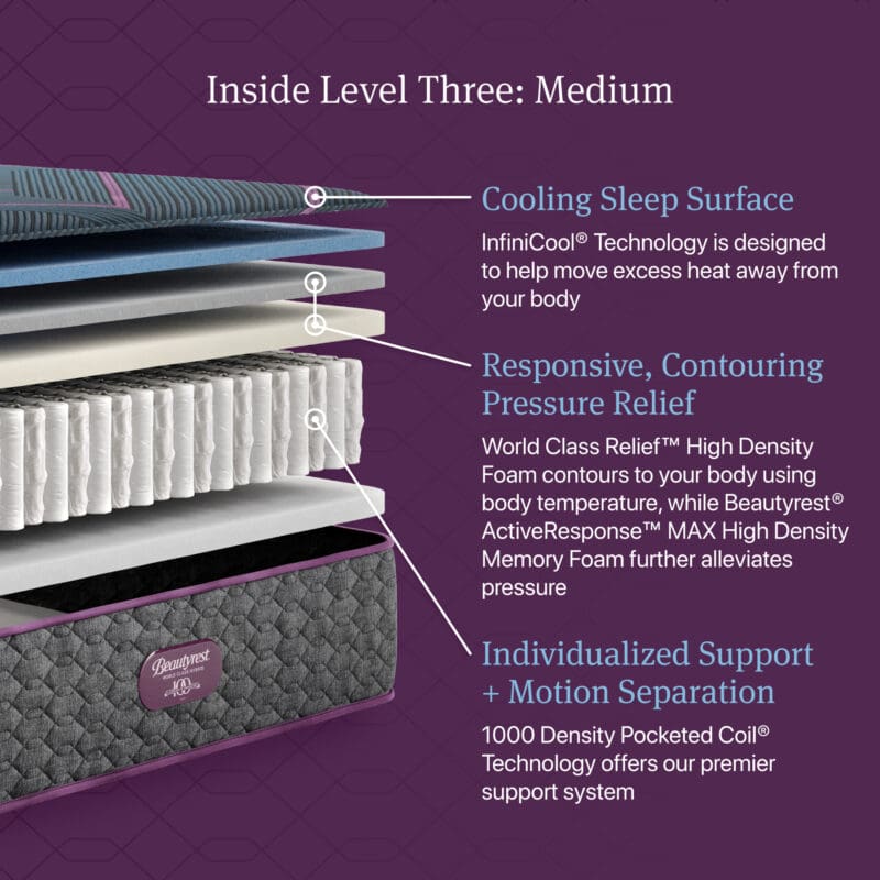 Beautyrest World Class Hybrid Level Three Medium - Twin XL - Image 2